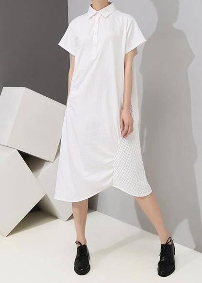 Handmade Fine Patchwork Irregular Short Sleeve Summer Dress