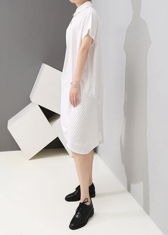 Handmade Fine Patchwork Irregular Short Sleeve Summer Dress