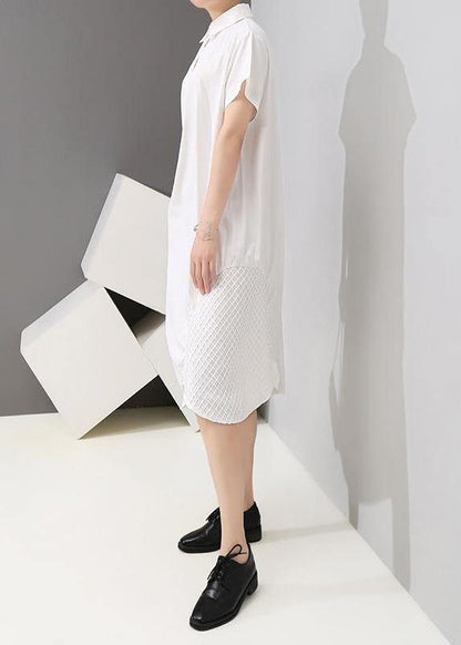 Handmade Fine Patchwork Irregular Short Sleeve Summer Dress