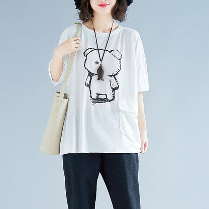 Handmade White Cotton Clothes for Ideas Batwing Sleeve O Neck Midi Tops