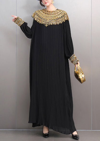 Haute Couture Moment Red Pleated Gown Gold Accents Autumn
