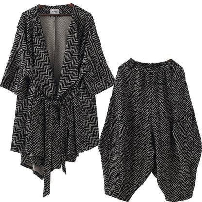 High-end Yarn-dyed Stripe Irregular Suit British Atmosphere Multi-wear Two-piece