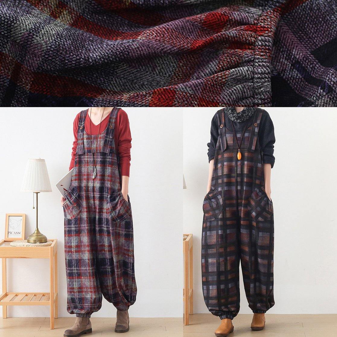 High End Original Jumpsuit Red Check Strap Jumpsuit