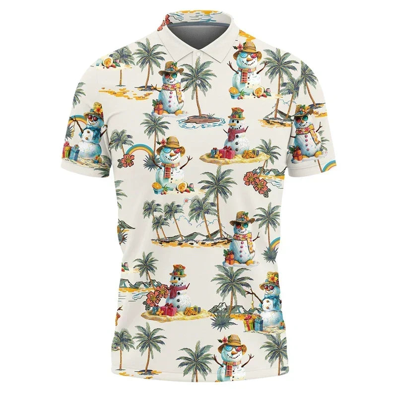 Santa Claus Polo Shirt - Stylish Men's Polo Shirt with Festive Design and Comfortable Fit