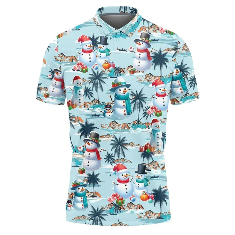 Santa Claus Polo Shirt - Stylish Men's Polo Shirt with Festive Design and Comfortable Fit