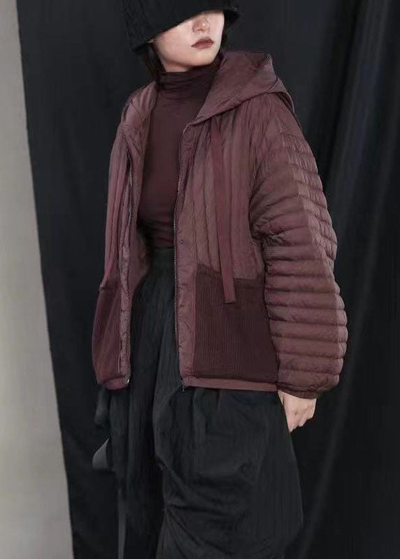 Hot Black Hooded Pockets Warm Winter Duck Down Coat