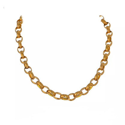 Thick Rolo Chain Necklace