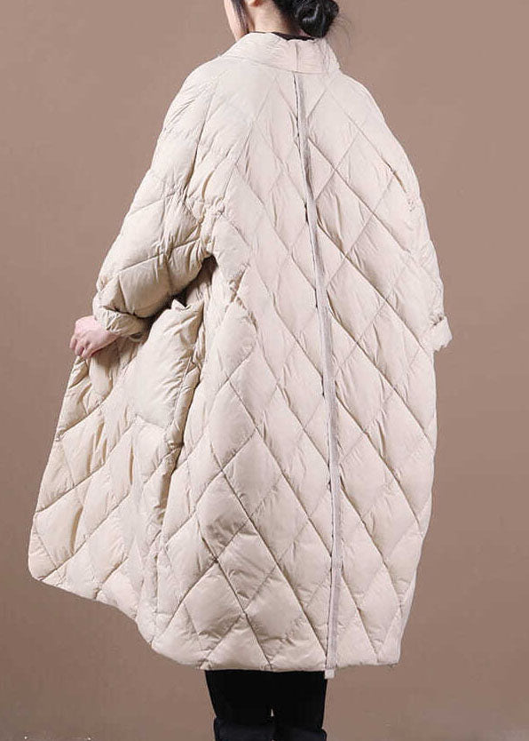 Italian Beige Warm Fine Cotton Filled Coats Winter