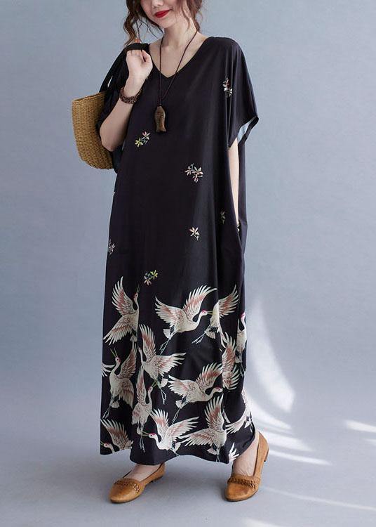 Italian Green Lotus V Neck Pockets Print Summer Holiday Dress Short Sleeve