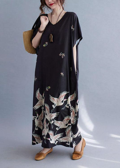 Italian Green Flowers V Neck Pockets Print Summer Holiday Dress Short Sleeve