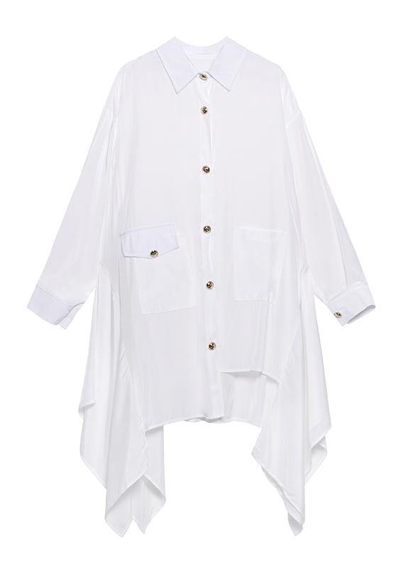 Italian Lapel Asymmetric Spring Blouse Neckline Black Top