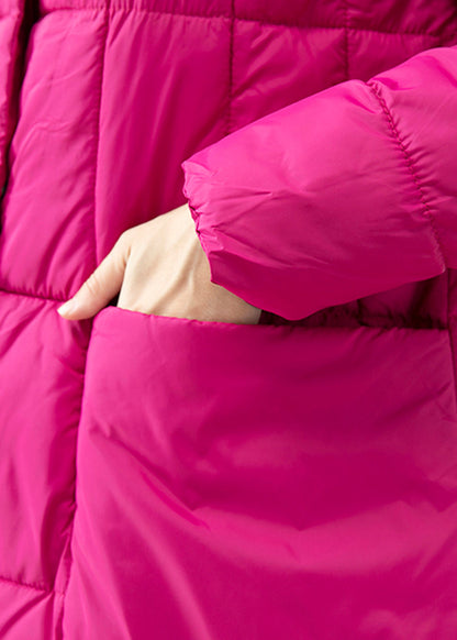 Italian Rose Hooded Pockets Fine Cotton Filled Jacket Winter