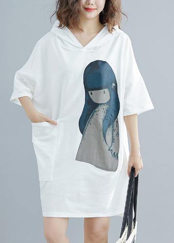 Italian White Appliques Cotton Summer Dresses