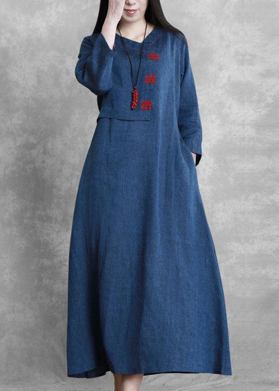 Italian Blue Fine Box Coat Fabrics O Neck Tie Waist Jackets