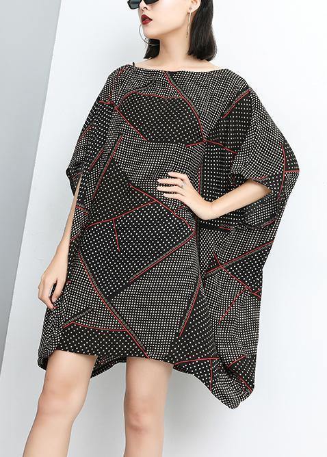 Italian Chiffon Patchwork Color Dresses Pakistani Print Pullover Slash Neck Dress