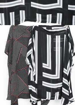 Italian Chiffon Patchwork Color Dresses Pakistani Print Pullover Slash Neck Dress
