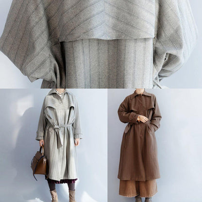 Italian Chocolate Long Coats Shirts Lapel Collar Tie Waist Coats