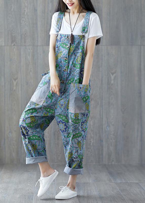 Italian Cotton Trousers Summer Bleached Cotton Overalls