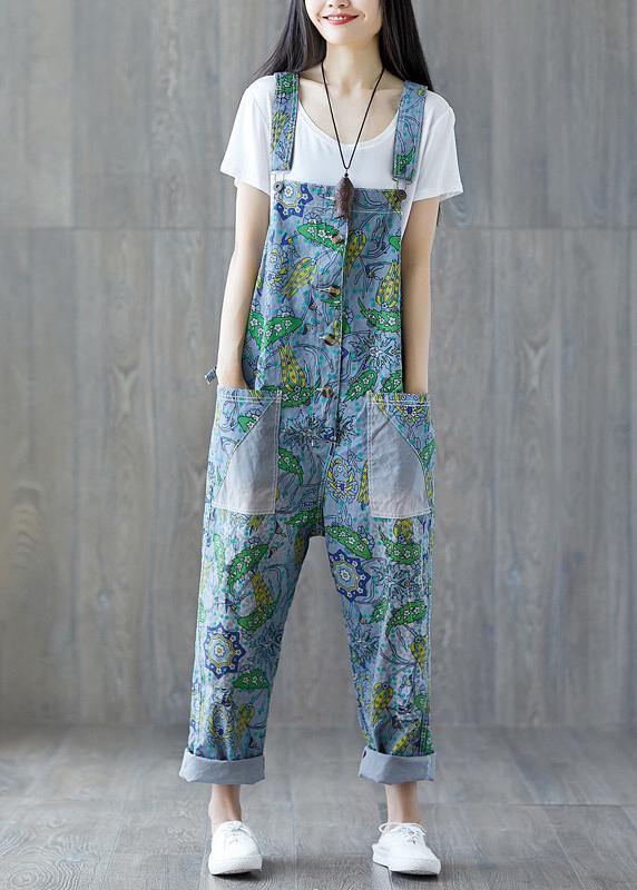 Italian Cotton Trousers Summer Bleached Cotton Overalls