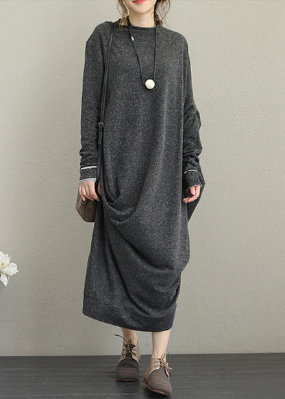 Italian Cotton Tunics for Retro Long Sleeve Irregular Female Dress