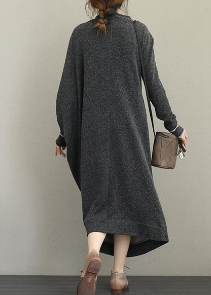 Italian Cotton Tunics for Retro Long Sleeve Irregular Female Dress