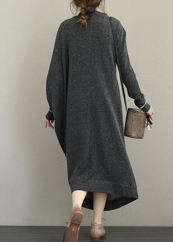 Italian Cotton Tunics for Retro Long Sleeve Irregular Female Dress