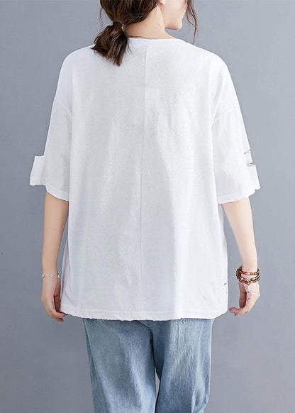Italian Green O Neck Cotton Clothes for Hole Art Summer Top