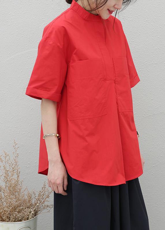 Italian Lapel Pockets Cotton Tunic Outfits White Shirt