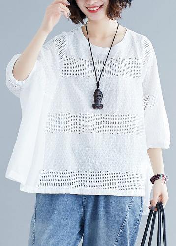 Italian O Neck Batwing Sleeve Clothes for Christmas Gifts White Blouse