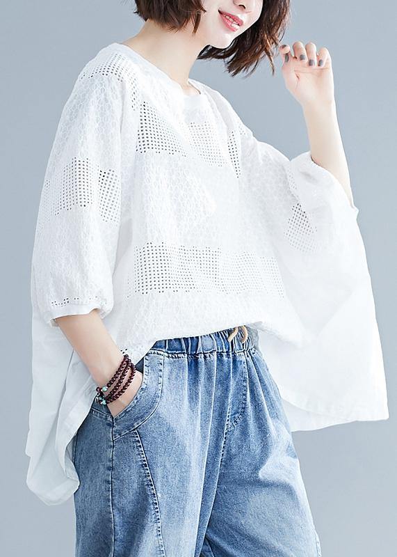 Italian O Neck Batwing Sleeve Clothes for Christmas Gifts White Blouse