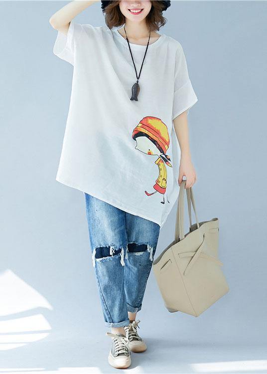 Italian O Neck Asymmetric Linen Summer Dresses Photography White Dresses