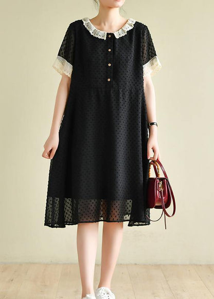 Italian O Neck Baggy Dresses Inspiration Black Dresses