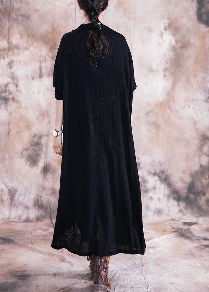 Italian Patchwork Prints Clothes Work Outfits Black Maxi Dress Fall