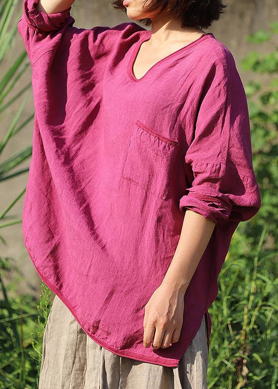 Italian Side Open Linen Blouse Work Outfits Khaki Shirts V Neck