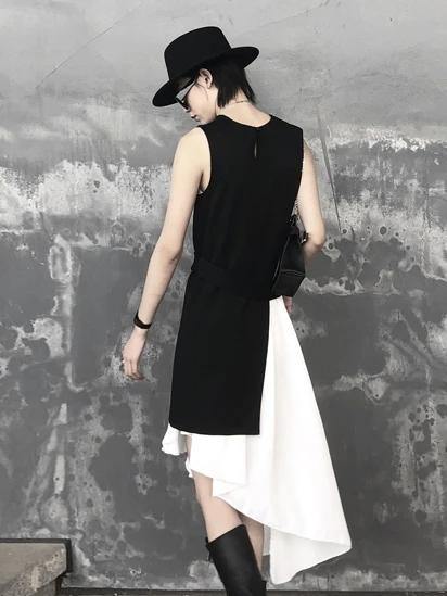 Italian White Cotton Wardrobes O Neck Asymmetric Baggy Dress