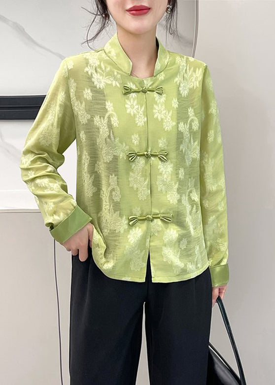 Jacquard White Stand Collar Button Upf 50+ Coat Fall