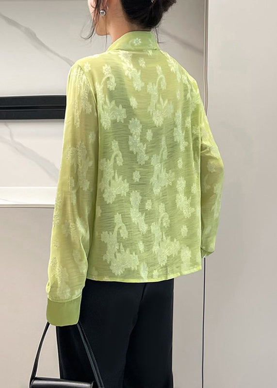 Jacquard White Stand Collar Button Upf 50+ Coat Fall