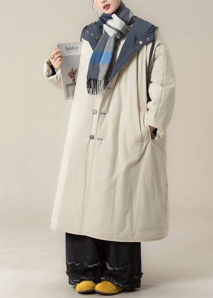 Japanese Style Wear on Both Sides Hooded Cotton Filled Coat Winter