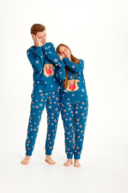 Rudolph's Christmas Pajamas Blue Women's