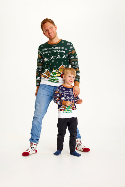 Santa Claus Is Coming to Town Navy Men's
