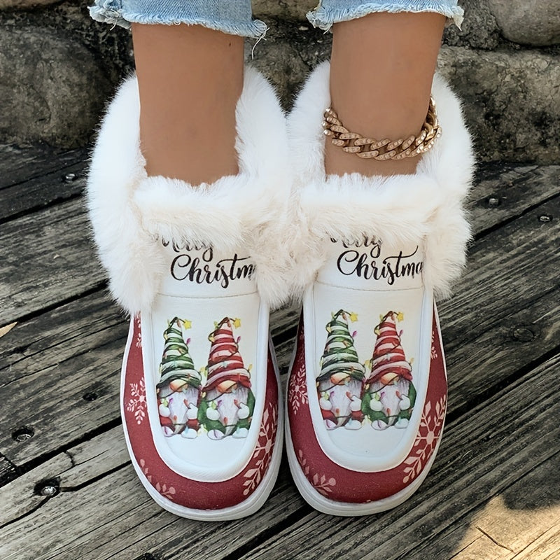 Christmas Shoes - Women's Slippers with Faux Fur Lining for Winter R&B