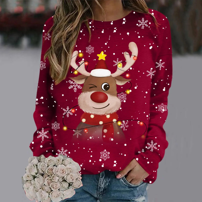 Christmas Sweater for Women - Soft 3D Reindeer Design & Warm Comfort for the Holidays