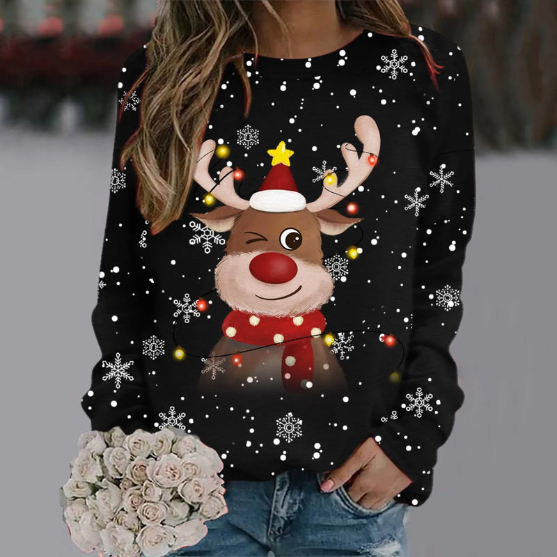 Christmas Sweater for Women - Soft 3D Reindeer Design & Warm Comfort for the Holidays