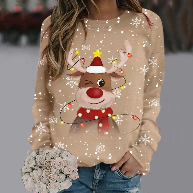 Christmas Sweater for Women - Soft 3D Reindeer Design & Warm Comfort for the Holidays