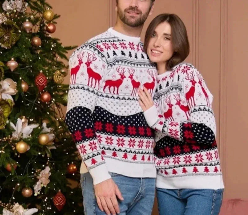 with Reindeer and Snowflakes - Unisex Knit