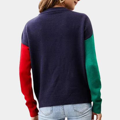 Christmas Sweater Women's Cheerful Knit Christmas Sweater