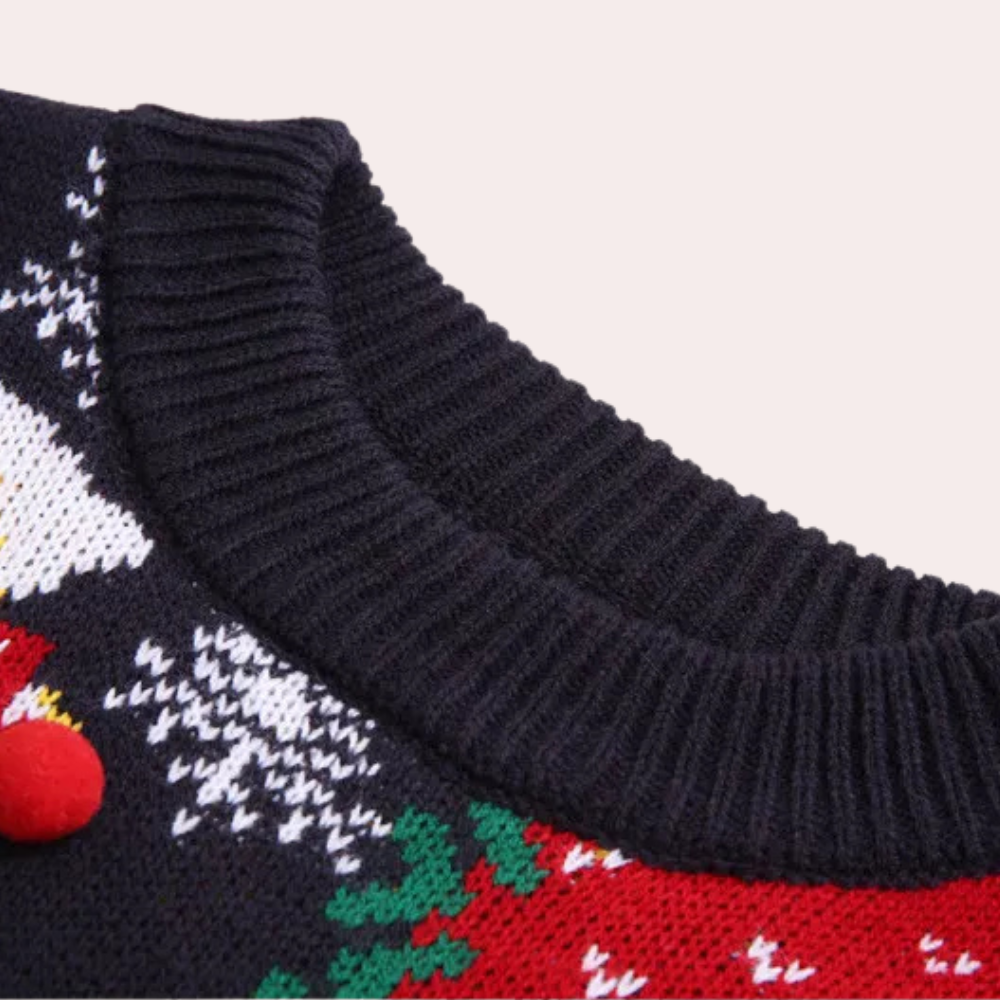 Christmas Sweater Women's Cheerful Knit Christmas Sweater