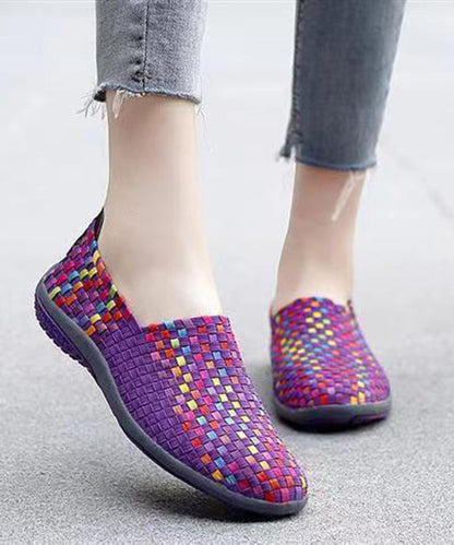 Knit Fabric Black Diy Soft Splicing Flats Shoes Soolinen Shoes-20251