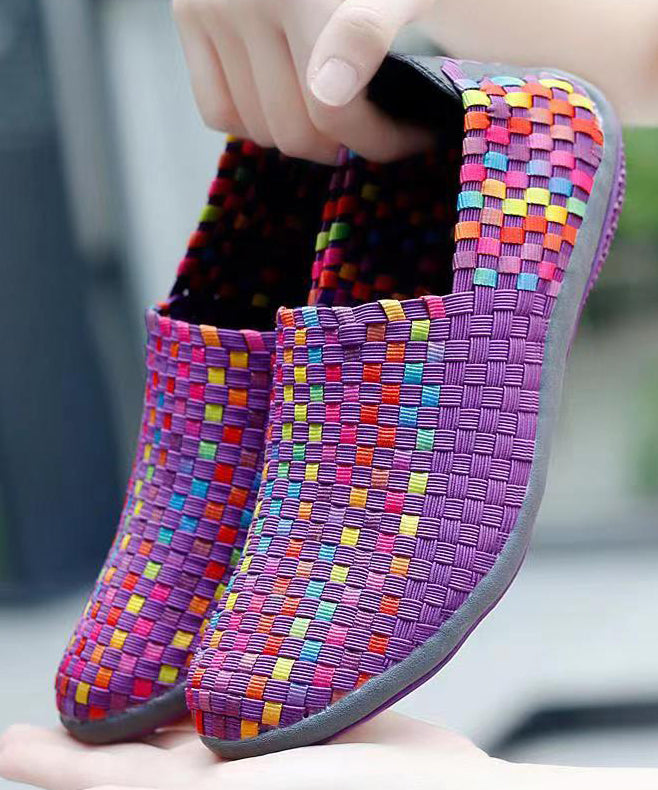 Knit Fabric Black Diy Soft Splicing Flats Shoes Soolinen Shoes-20251