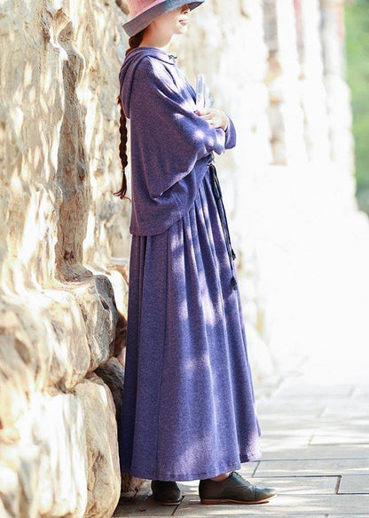 Knitted Skirt New Long Sleeve Knitted Sweater Purple Suit for